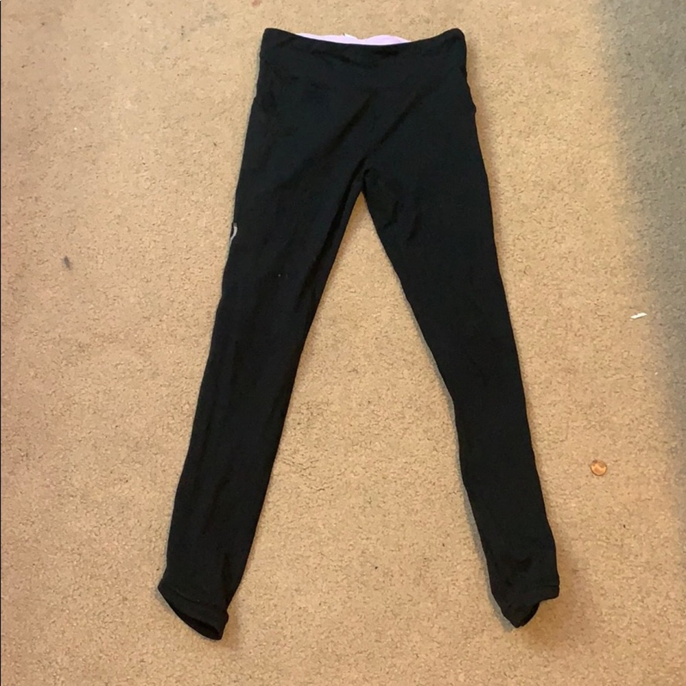 Black Ivivva Leggings with Silver Detail/Pockets